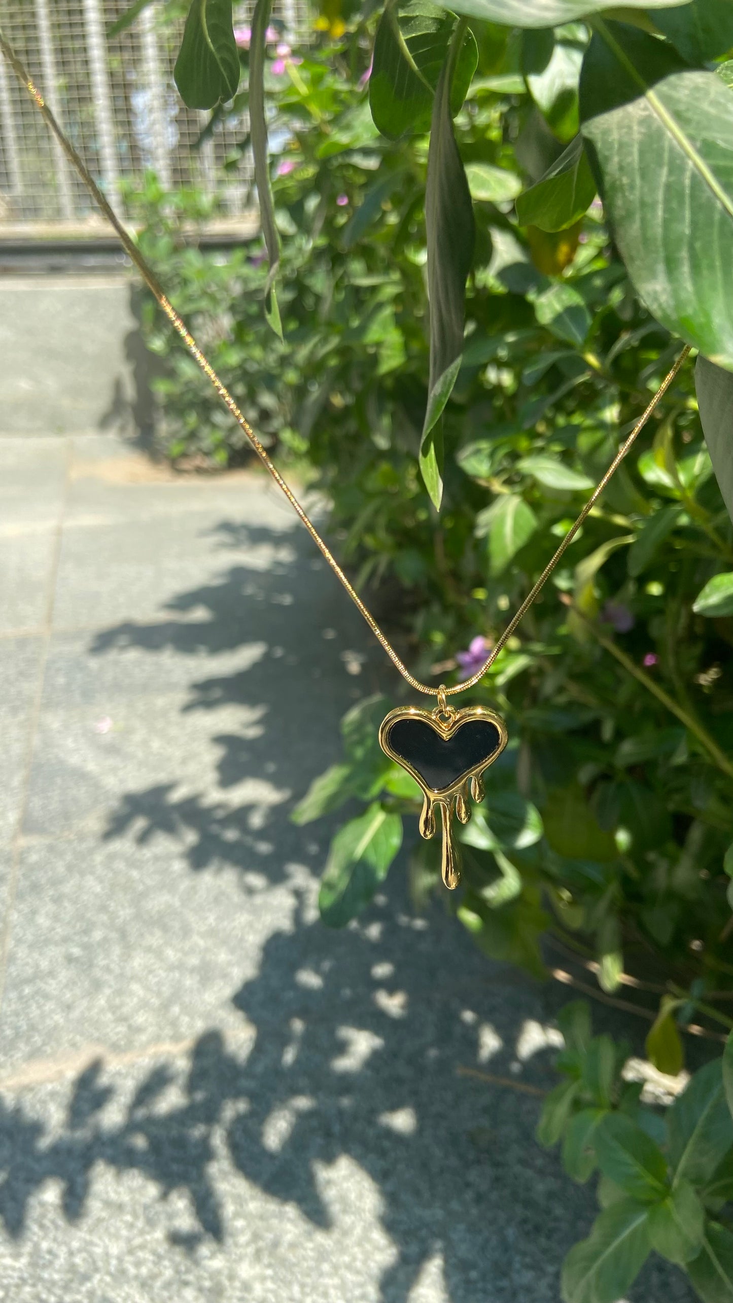 Anti Tarnish Black Melting Heart