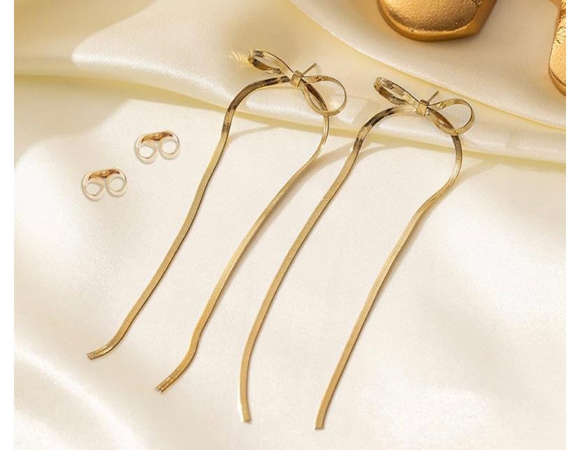Bow π snake chain earrings π«
