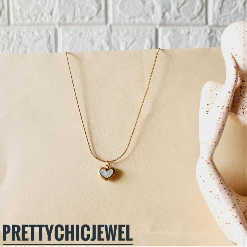Anti tarnish white mini heart π pendant