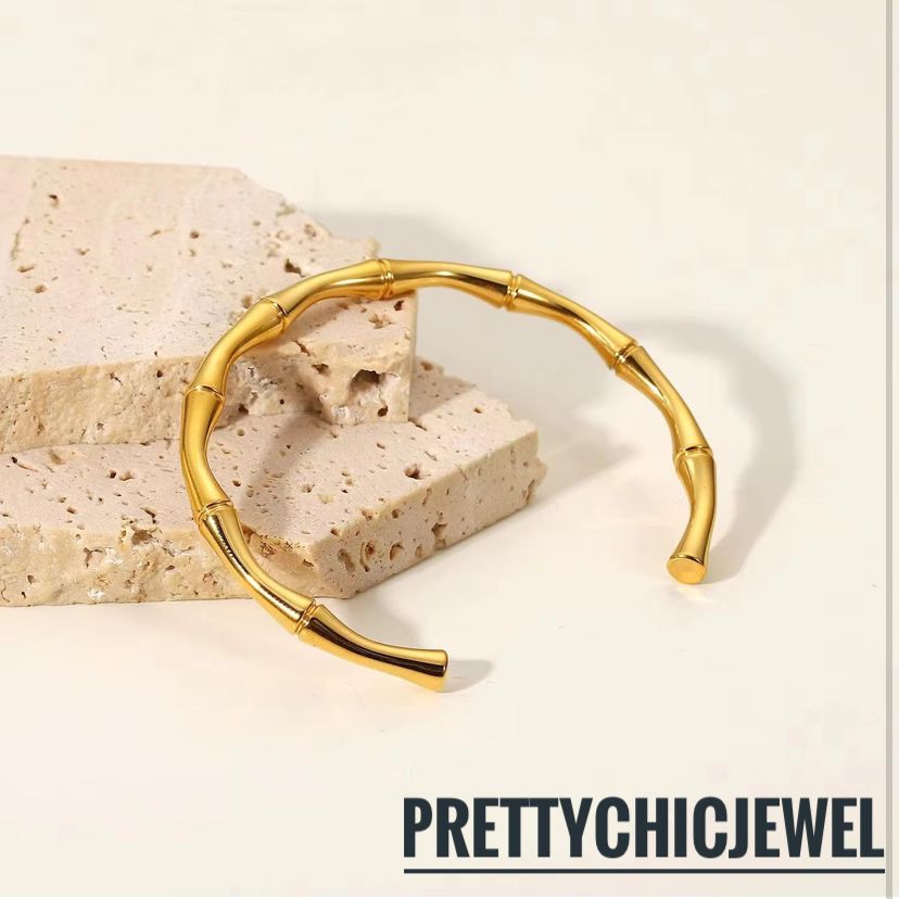 Anti tarnish bamboo bracelet open cuff π«π«