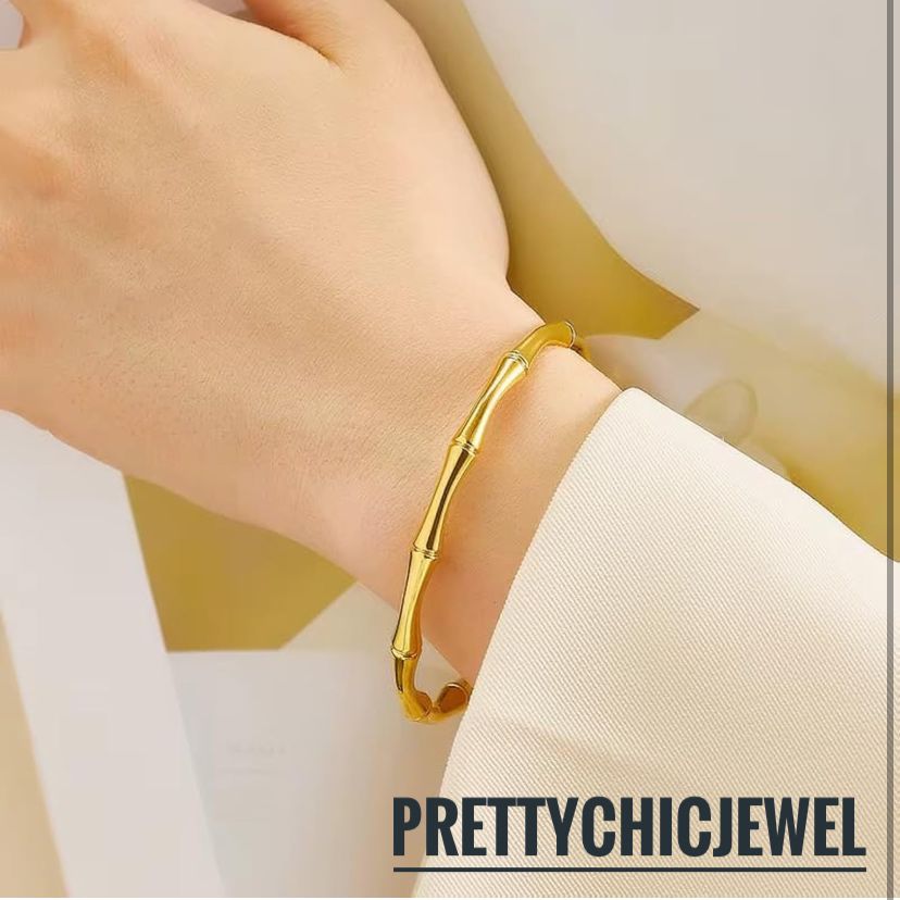 Anti tarnish bamboo bracelet open cuff π«π«