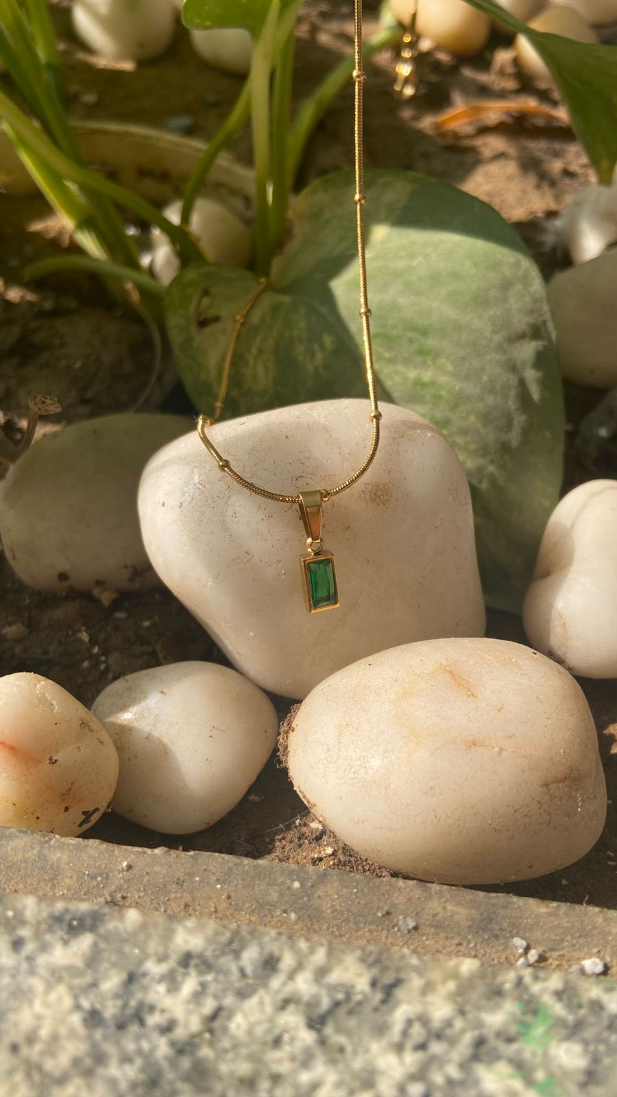 Green emerald anti tarnish pendant π ππ