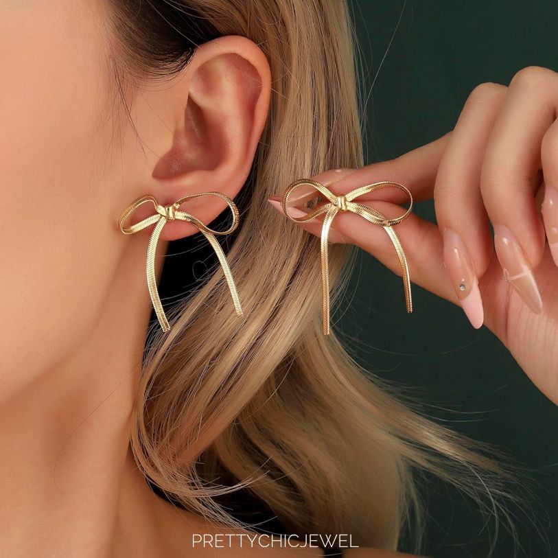 Golden Bow ππ Earrings For Women