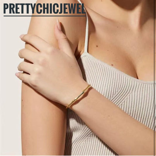 Anti tarnish bamboo bracelet open cuff 💫💫