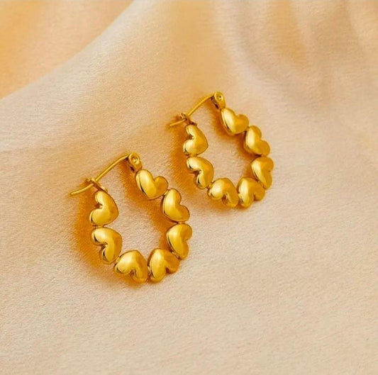 Golden Heart Hoop Earrings For women ❤️❤️