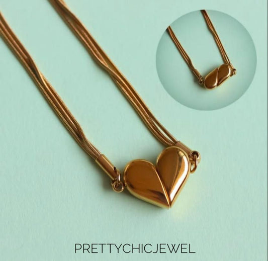Dual Way Heart ❤️❤️ Bean Pendant